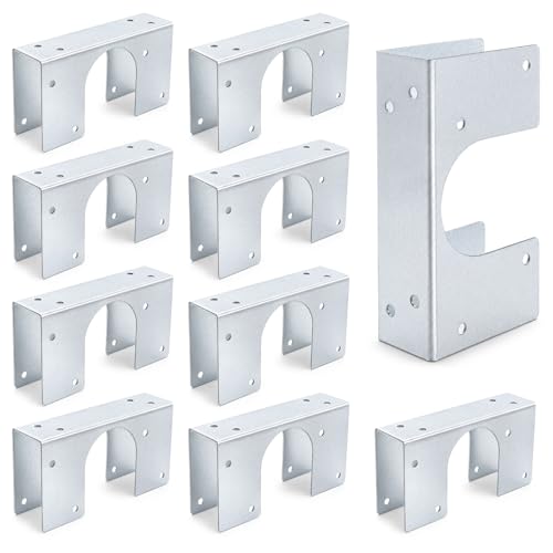 Peohud 10 Pack Stud Shoes for 2X Studs 16-Gauge Galvanized Stud Shoes 6.25 H x 1.5 W Heavy Duty Pipe Support Bracket Fits Up to 2 3/8 OD Pipes