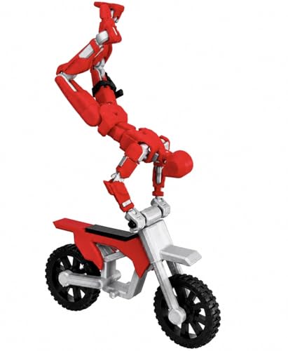 Image of ONNGEO Red Rider Dummy 13 Robot Action Figure with Weapons, Brown and Black, 5.25 Inch, Articulated Joints, Plastic, Modern Robot Theme (Motorcycle)