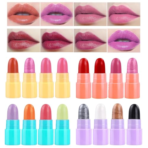Juego De Lápiz Labial De Tamaño De Viaje, Juego De Lápiz Labial Con Brillo Mate, Paquete De Lápiz Labial De 16 Piezas, Aplicación Suave, Uso Duradero, Para Novia, Madre