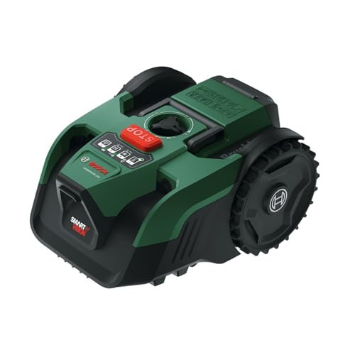 Bosch Tondeuse Robot sans-Fil VISIMOW18V-200 (pour pelouses Jusqu’à 200 m², Largeur de Coupe: 18 cm, Hauteur de Coupe: 20-60 mm, sans Batterie)