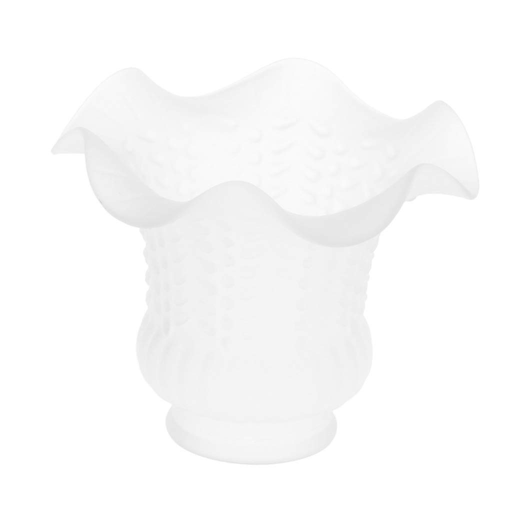 joyMerit 2pc Tulip Bell Shape Vintage Frosted & Clear Glass Lamp Shade Replacement
