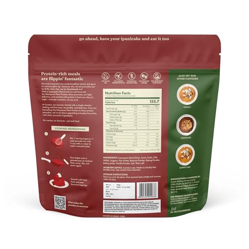 Image of Cosmix No-Nonsense Protein Pancake | 8g Protein /Serving | Instant Breakfast with Supergrain Blend (Oats, Jowar, Kodo, Little Millet) | Pancake Mix | No Maida, No Refined Sugar | Red Velvet - 200g