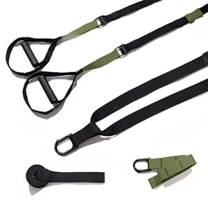 THYSOL® Resistance Trainer Pro Xtreme Straps Army | Sling Trainer Set with Adjustable Door Anchor | Fitness Home Workouts – Suitable for Travelling & for Training Indoor & Outdoor (Army Green)