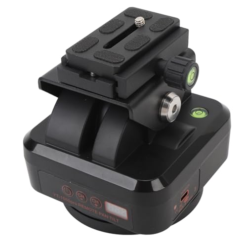 Panorama-Schwenk-/Neigekopf, 360 Grad Motorisierter Drehbarer Stativkopf, 40 M, 2,4 G-Fernbedienung, 2,2 Kg Tragkraft, Video-Stativkopfstabilisator mit Telefonclip für DSLR