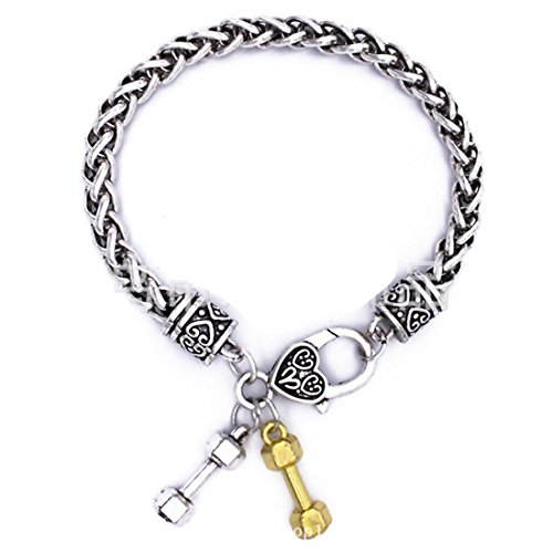 Gold and silver Dumbbell Bangle, Barbell bracelet ,Dumbbell Jewelry,Fitness Jewelry,Workout Fitness