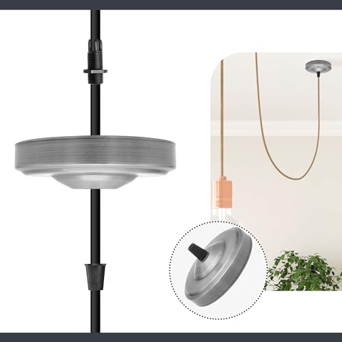 Single Outlet Polished Chrome Ceiling Rose 108mm Side Fitting 22mm Height Victorian Style Pendant Light Fitting Canopy Industrial Vintage Lamp Base UK Standard Easy Fit for Home Decor Lighting