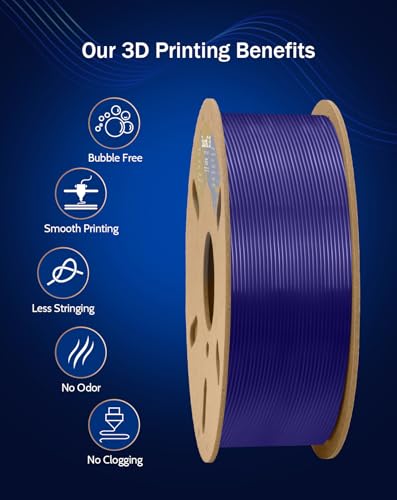 Image of DURAMIC 3D PETG Filament 1.75mm Translucent Blue, 3D Printing Filament 1kg Spool(2.2lbs), Filament 1.75mm Dimensional Accuracy + /- 0.05 mm Non-Tangling Non-Clogging Non-Stringing