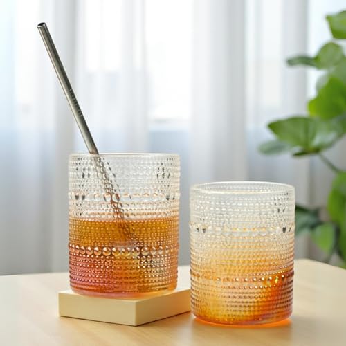 Image of SASASA Vintage Hobnail Bubble Glass Set | Drinking Glasses for Water, Juice, Cocktails | Set of 6, 300ml (11763)