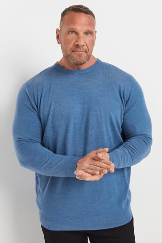Big & Tall Men's Crew Neck Sweater Pullover Navy2