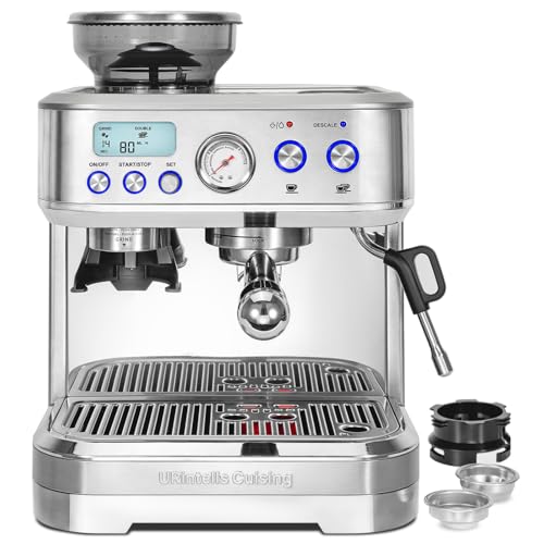 Urintells Cuising Espresso Machine With Grinder, Espresso Maker With 58Mm Portafilter & Milk Frother