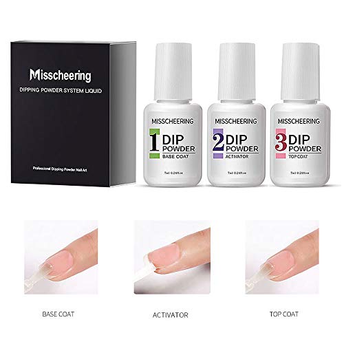 Dipping Nail Powder System Dip Pulver Nagel Starter Kit, Dipping Activator Liquid Dipping Top & Base Coat Set,No UV Lamp… – Bild 4