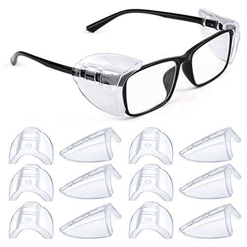MELASA 6 Pairs Side Shields for Prescription Glasses, Safety Glasses Side Shields for Eye Protection, Slip on Side Shields for Eye Glasses, Fits Most Small to Large Eyeglasses