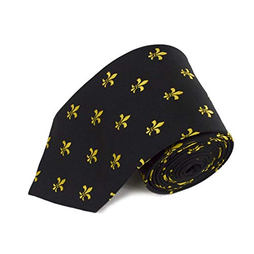 Fleur-de-lis Black and Yellow Novelty Tie