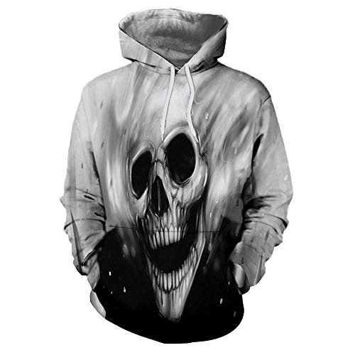 Sweats à capuche unisexe 3D squelette pull imprimé avec poches confort