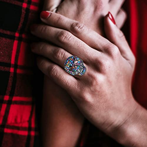 Aotuman Vintage Punk s voor mannen vrouwen | Gothic Skull Open Unieke Vintage, Unieke Vintage Punk Verstelbare Statement… - Image 4