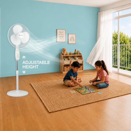 Image of SINGER Brissa 31 High Air Delivery Pedestal Fan | 60W Power Saving | 100% Copper Motor | 75 CMM Air Flow | Silent Operation | Adjustable Height | 2 Years Warranty | ISI Certified