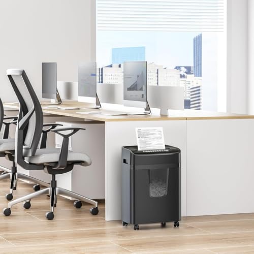 Bonsaii 12-Sheet Micro Cut Paper Shredder for Home Office, Heavy Duty Paper Shredder with 5.5 Gallon Pull-Out Bin, P-4 Security Level – Shreds Paper, CD, Credit Card, for Home Offi image 4