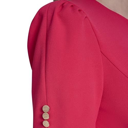 Image of DKNY Women's Button Short Sleeve Fit and Flare Dress
