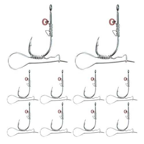 Hameçon de pêche à la crevette anti-décrochage | Pack de 10 pour réussir la capture du bar