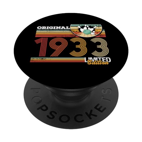 Cumpleaños de bolos de bolos 1933 Fiesta de cumpleaños de la PopSockets PopGrip Intercambiable