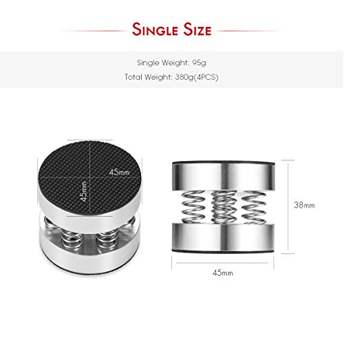 Nobsound 4Pcs Silver Aluminum Spring Speakers Spikes Isolation Stand For Hifi Amplifier / Speaker / Turntable / Player #TOP6