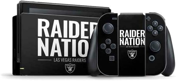 Skinit Decal Gaming Skin Compatible with Nintendo Switch Bundle - Officially Licensed NFL Las Vegas Raiders Distressed Design