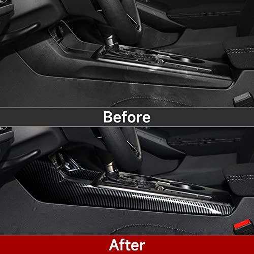 Image of Car Side Gear Shift Cover Strip Decals for 2022 2023 2024 2025 2026 Honda Civic 11th Gen Accessories ABS Carbon Fiber Interior Stickers
