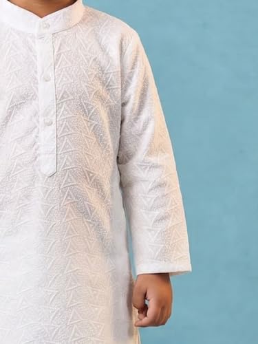 Image of AJ DEZINES Kids Kurta Pajama Set For Boys | Embroidery Chikankari Kurta Set | Cotton Stylish Boys Kurta Pyjama |Party & Ethnic Wear | Perfect For Festivals Wedding & Family Function