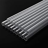 Ziqi 16PCS Polycarbonate Rigid Tubing, 12mm (12 inches) OD x 1mm Wall Thickness PETG Tube, 12.6 Inch Length Clear DIY Acrylic Tube Lexan Tubing