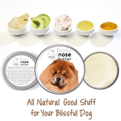 Image of The Blissful Dog Chow Nose Butter for Dry, Cracked Skin, Lick-Safe Dog Nose Balm with Moisturizing Shea Butter, Almond, Olive, and Essential Oils, Pet Supplies, Uncented, 1 oz.