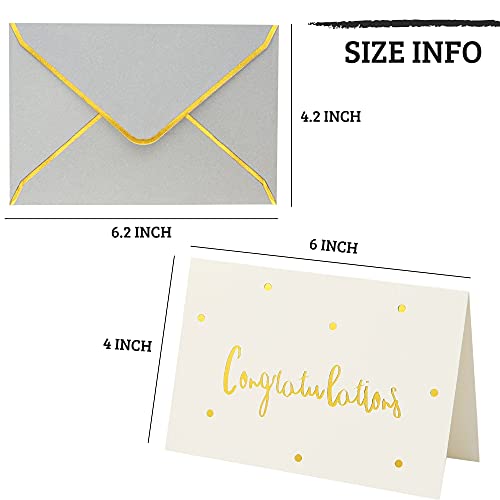 Gold And White Congratulations Cards With Envelopes - 36 Pk All Occasion Greeting Cards 4X6 Inches - Bridal Shower Cards Graduation Cards Pack New Home Card Pack Engagement Card Congrats Card #TOP2