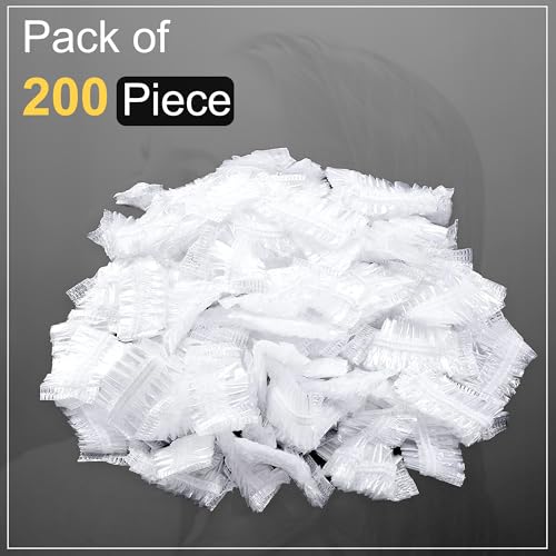 Image of GLUN Disposable Ear Protectors, Pack of 200, Waterproof Ear Covers for Hair Dye, Shower, Bathing, Ear Protecter Elastic Closing