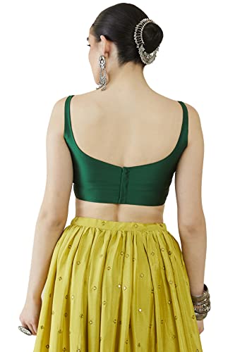 Image of Soch Womens Taffeta Solid Sleeveless Padded Blouse