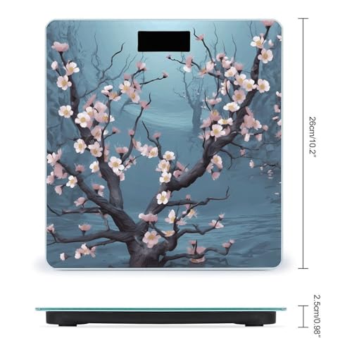 Balanza digital de baño Cherry Blossom precisa vidrio templado miniatura 2