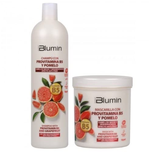 Tahe Pack Champu Y Mascarilla efecto anti-frizz Pomelo y Provitamina B5 ; Champu 1000ml + Mascarilla 700 ml cabellos secos