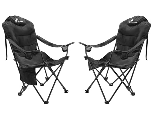 Sportneer Campingstuhl Faltbar Klappstuhl: Klappstuhl Camping bis 160 kg 3 Verstellbar Winkel Camping Stuhl Angelstuhl mit Rückenlehne Kopfstütze und Tragetasche, Faltstuhl Camping, Schwarz 2er-Pack Sportneer Campingstuhl Faltbar Klappstuhl: Klappstuhl Camping bis 160 kg 3 Verstellbar Winkel Camping Stuhl Angelstuhl mit Rückenlehne Kopfstütze und Tragetasche, Faltstuhl Camping, Schwarz 2er-Pack