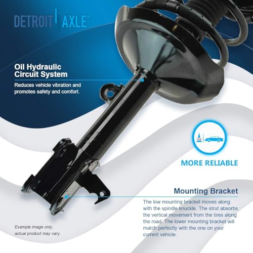 Image of Detroit Axle - Struts Shocks for Acura 2003-2006 MDX, 2 Struts with Coil Springs Assembly 2 Rear Shock Absorbers 2004 2005 Replacement Suspension Kit