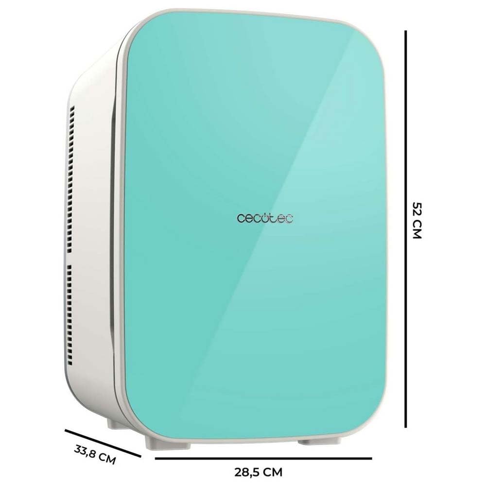 Cecotec Mini Réfrigérateur Bolero MiniCooling 25L Bahamas Mint. Design compact, polyvalent 12V-220V, refroidit jusqu'à 7ºC et chauffe jusqu'à 65ºC, idéal pour voyages. - 5