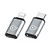 Produktbild proAMEDEN USB C Buchse auf i-OS Stecker Adapter, i-OS Buchse auf USB C Stecker Adapter, Lade- und Datenübertragungsadapter für Galaxy S21 S20 Note 10, Pixel 4 3XL, PS5, LG G8 und viele mehr, Grau.