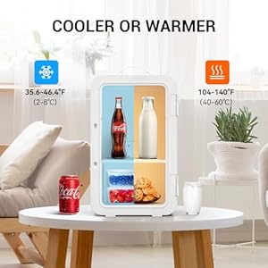 SUAVO Mini Fridge for Bedroom Skincare Fridge 6L/8 Cans Small Refrigerator Compact Refrigerator 110V AC/12V DC Portable Cooler and Warmer for Skin Care Cosmetic Beverages Drinks, Office Dorm and Car SUAVO Mini Fridge for Bedroom Skincare Fridge 6L8 Cans Small Refrigerator Compact Refrigerator 110V AC12V DC Portable Cooler and Warmer for Skin Care Cosmetic Beverages Drinks Office Dorm and Car