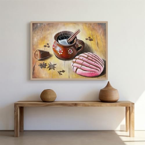 IZTAWEY Cafecito Mañanero Wall Art, Mexican Wall Art, Latin Art, Mexican Kitchen Cafe Wall Decor for Living Room Unframed 12x16inch - Image 3