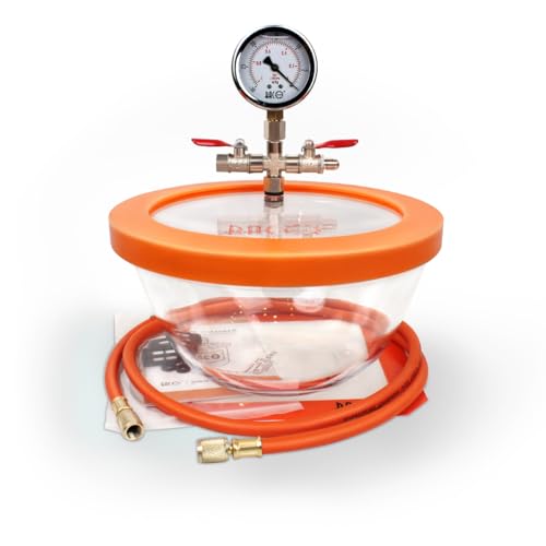 BACOENG 2.8 Quart Vacuum Chamber, Pyrex Glass Degassing...