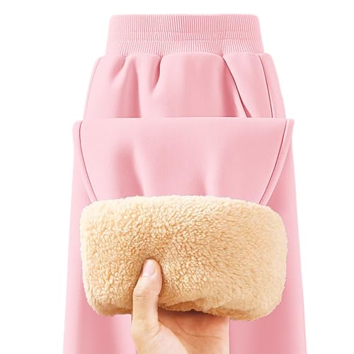 Teen Boys Sherpa Lined Sweatpants Solid Color Thermal Cozy Soft Padded Cotton Pants Girls Fall Winter Fleece Leggings2