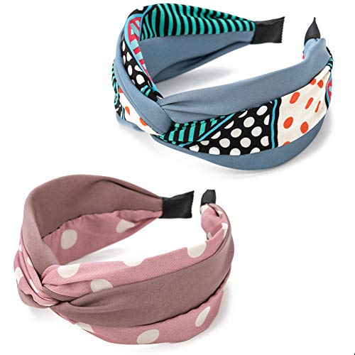 GUNIANG Knot Wide Headbands for Women Girls, Boho Dot Head Bands for Women's Hair Accessories Headband Hairband Band Bow