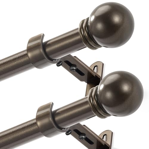 AMZSEVEN Curtain Rods for Windows 16 to 48 Inches, Curtain