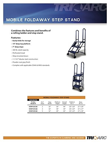 Tri-Arc KDMF104166 4-Step Mobile/Folding Steel Step Stand