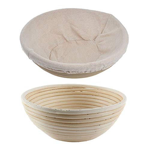 Natural Rattan Sourdough Proving Basket with Linen Liner Cloth Round Bread Proofing Bowl for Placing Fruit Dough, Sweet - Image 2