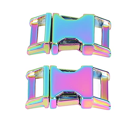 4Pcs Side Release Buckle 25x47mm Metal Buckles Side Release Clasp for Backpack Dog Collar DIY(Colorful), 12 * 7 * 3cm
