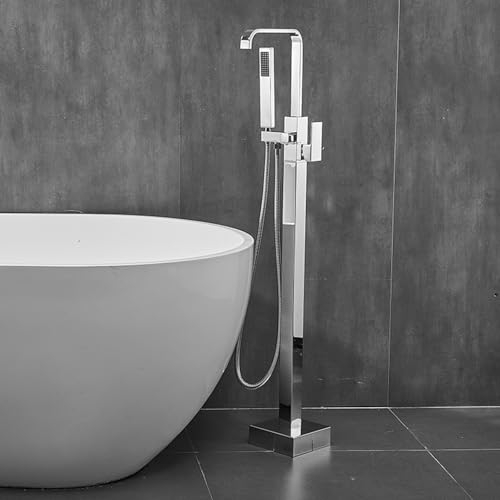 Mélangeur de bain autoportant chromé avec douchette rotative à 360 LWX - 6