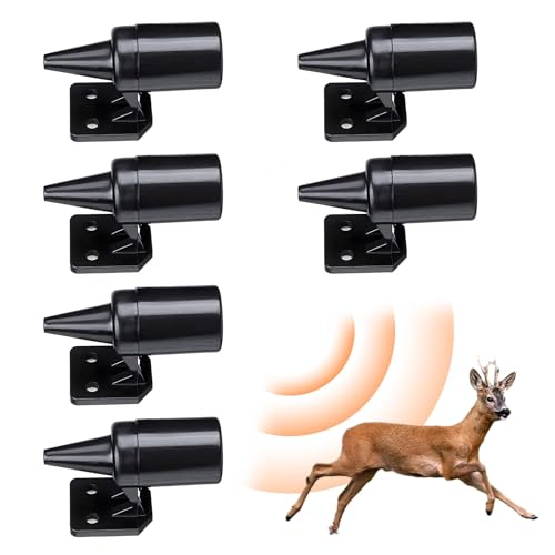 6 Stück Hirschpfeife Warnung, Wildlife Alarm Ultraschallpfeife für Autos, Motorräder, Schwarz Ultraschall Hirschwarnung, selbstklebend